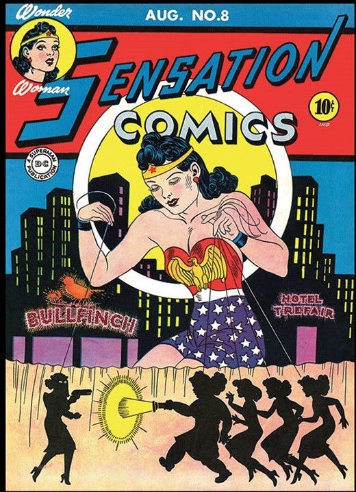 Sensation Comics #8 Wonder Woman 9x12 FRAMED Art Print, Vintage 1942 DC