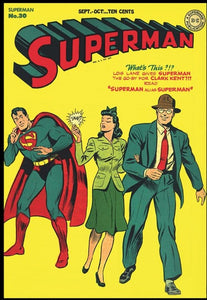 Superman #30 by  Jack Burnley 9x12 FRAMED Art Print, Vintage 1944 DC Comics