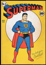 Load image into Gallery viewer, Superman #6 by Joe Shuster 9x12 FRAMED Art Print, Vintage 1940 DC Comics
