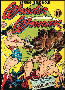 Wonder Woman #8 9x12 FRAMED Art Print, Vintage 1944 DC Comics